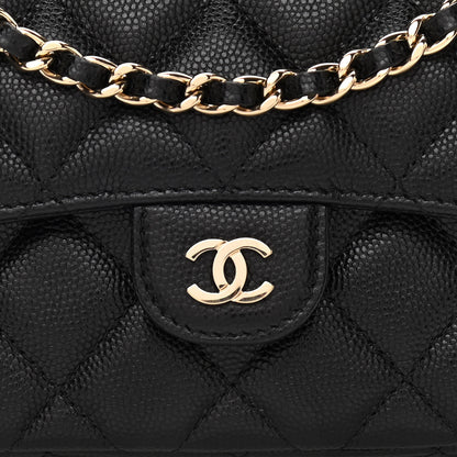 Chanel Caviar Quilted Flap Phone Holder With Chain Black 10 of 13