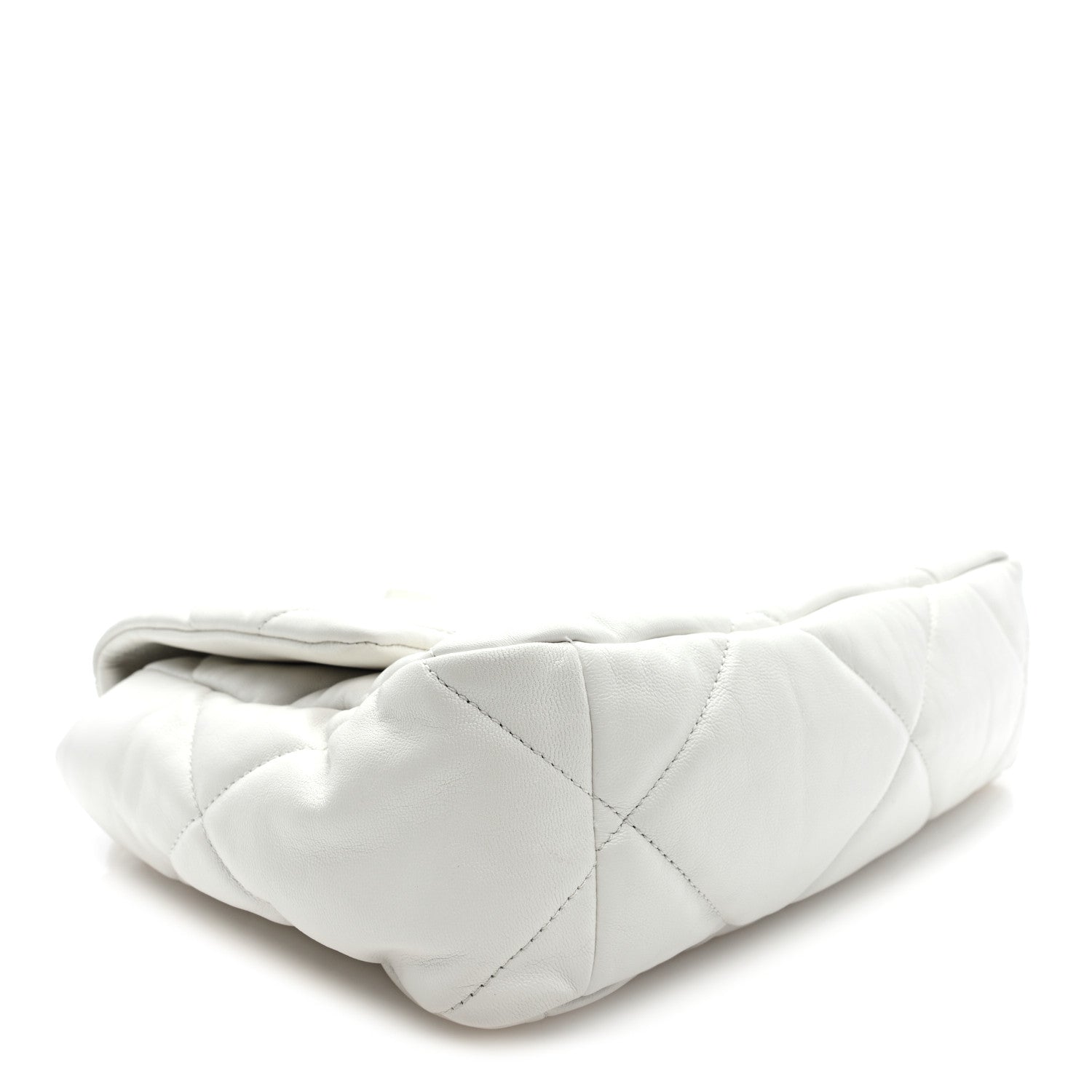 Chanel Goatskin Quilted Large Chanel 19 Flap White 4 of 10