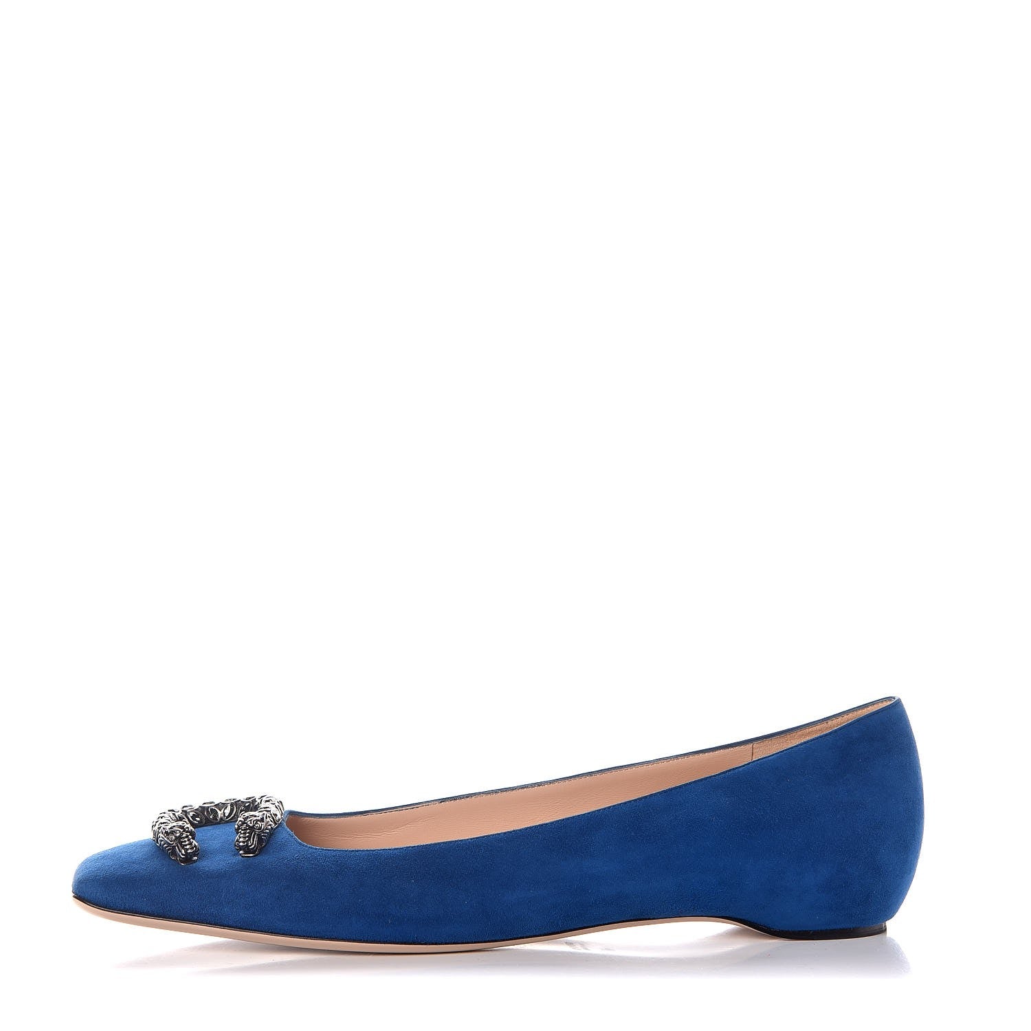 Gucci Kid Scamosciato Dionysus Ballet Flats 40 Vintage Bluette 1 of 10