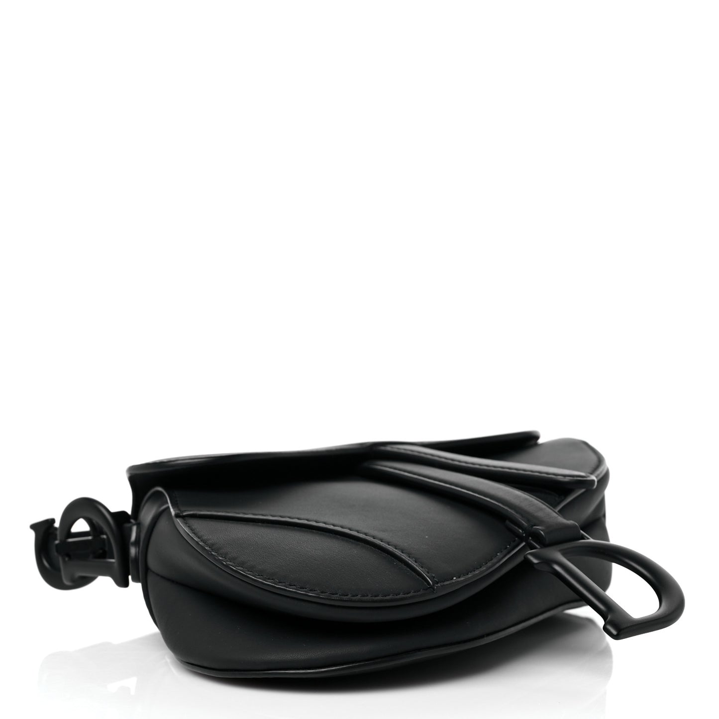 Ultra Matte Calfskin Mini Saddle Bag Black