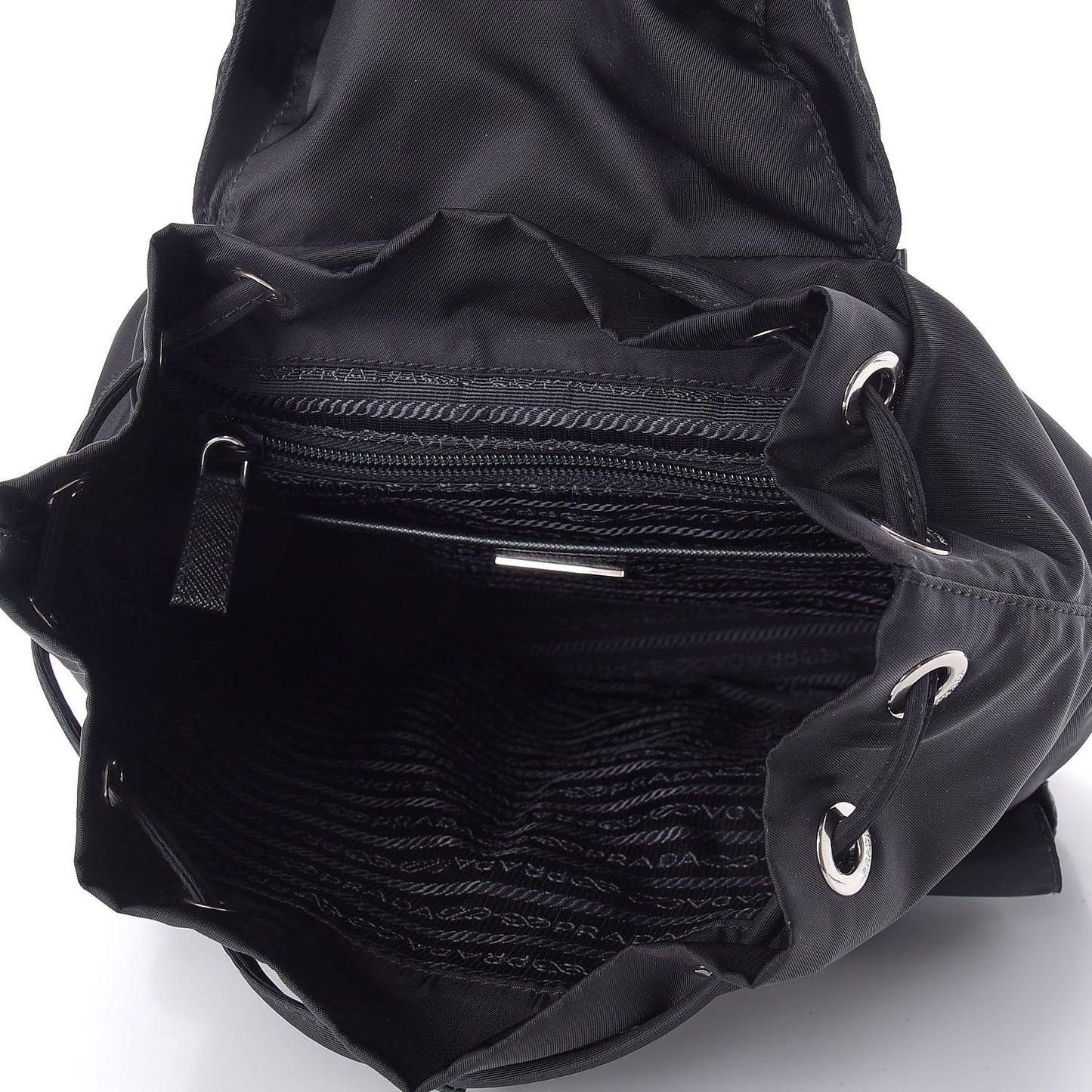 Tessuto Nylon Saffiano Medium Backpack Black