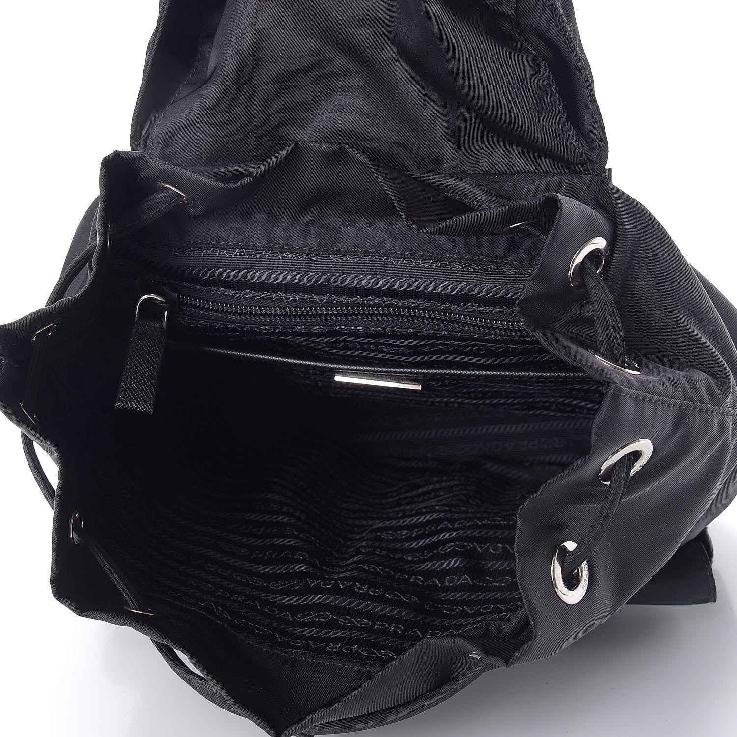 Prada Tessuto Nylon Saffiano Medium Backpack Black 4 of 8