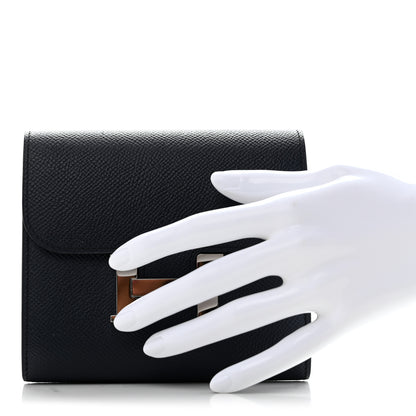 Hermes Epsom Verso Constance Short Wallet Bleu Indigo Rose Pourpre 2 of 10