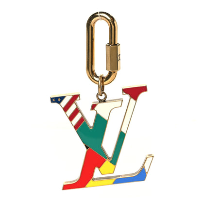 Louis Vuitton Enamel LV Flag Bag Charm Key Holder Multicolor 1 of 4