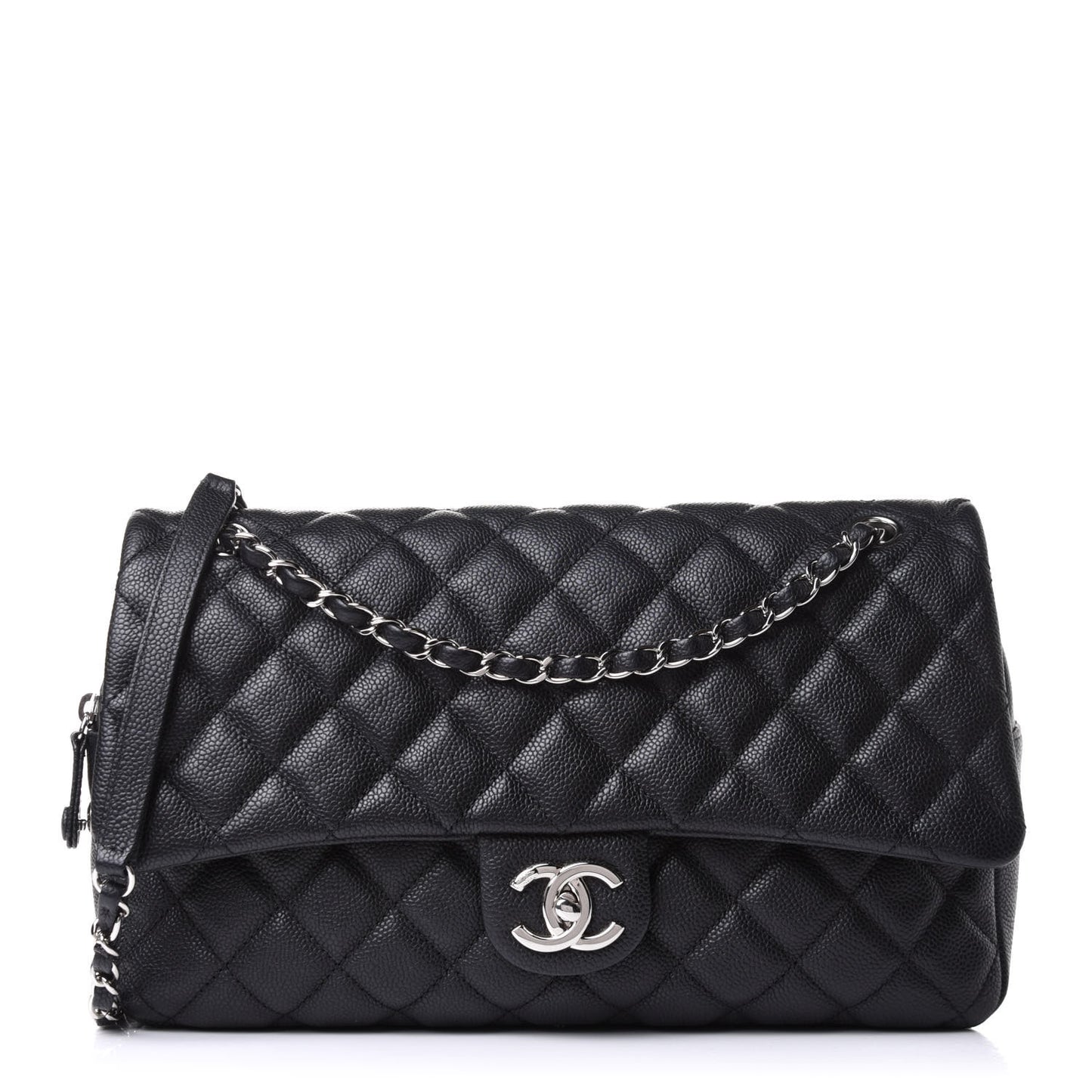 Caviar Quilted Jumbo Easy Flap Black