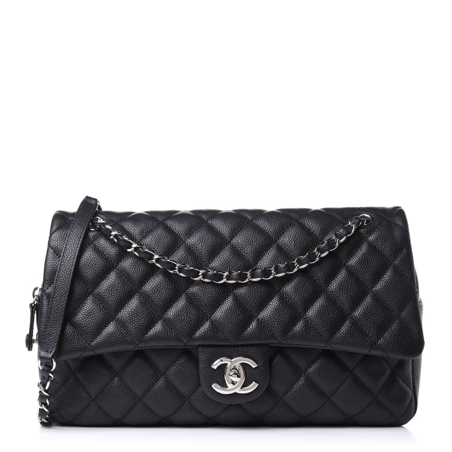 Chanel Caviar Quilted Jumbo Easy Flap Black 1 of 11