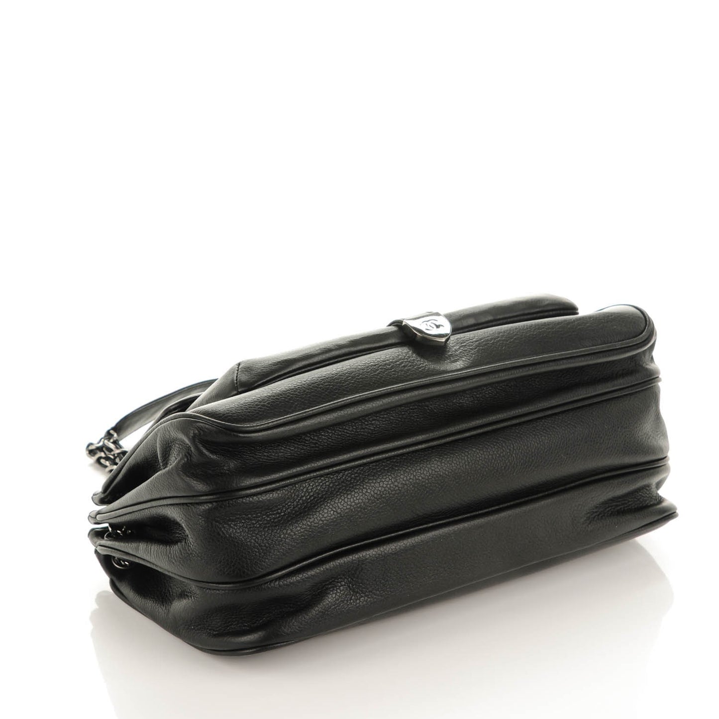 Caviar Mademoiselle Lock Accordion Flap Black