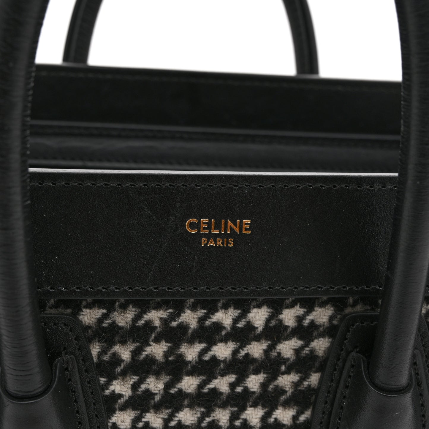 Canvas Calfskin Nano Luggage White Black