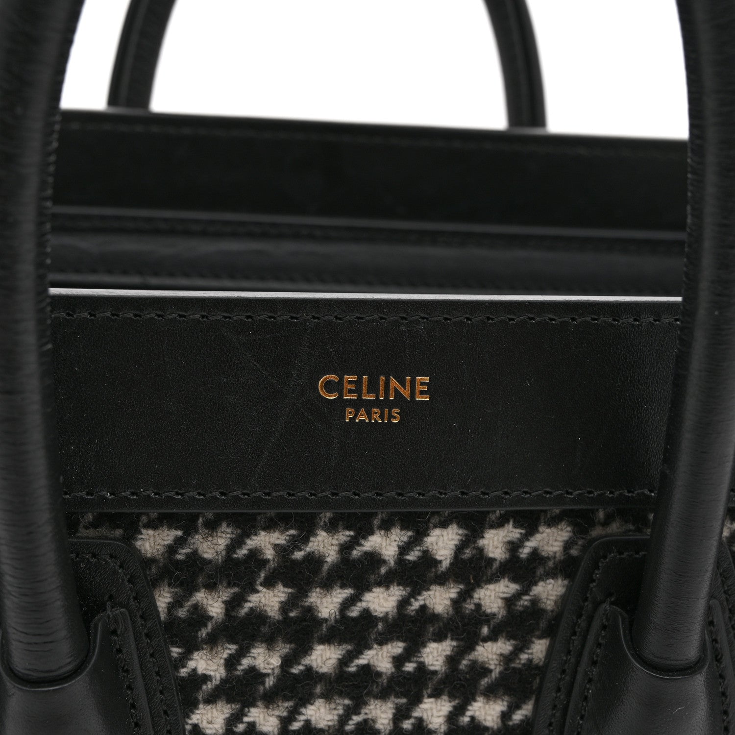Celine Canvas Calfskin Nano Luggage White Black 8 of 11