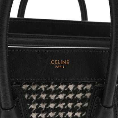 Celine Canvas Calfskin Nano Luggage White Black 8 of 11