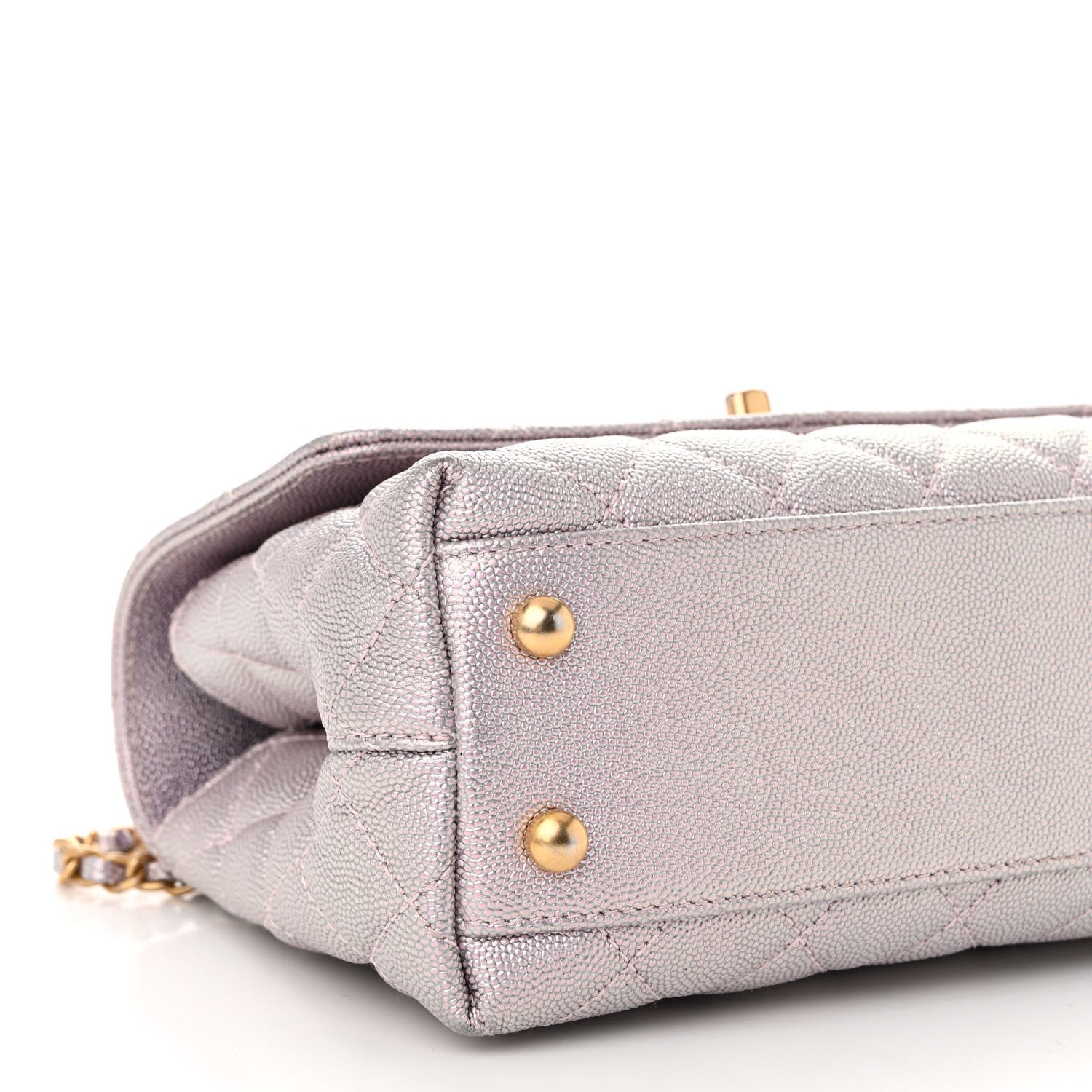 Chanel Iridescent Caviar Quilted Mini Coco Handle Flap Light Pink 9 of 10