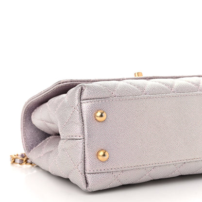 Chanel Iridescent Caviar Quilted Mini Coco Handle Flap Light Pink 9 of 10