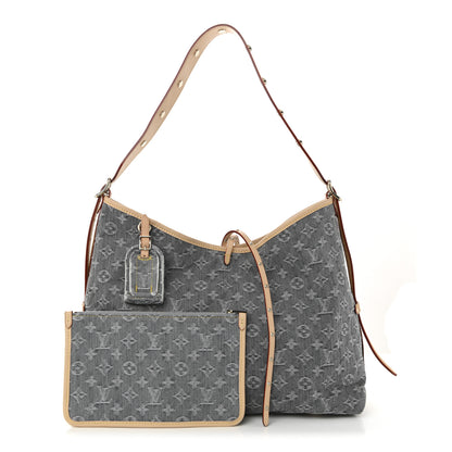 Louis Vuitton Monogram Denim CarryAll MM Washed Grey 3 of 10