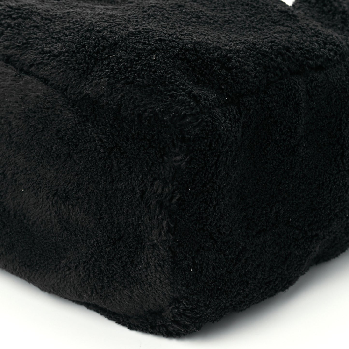 Terry Cloth Tote Bag Black White
