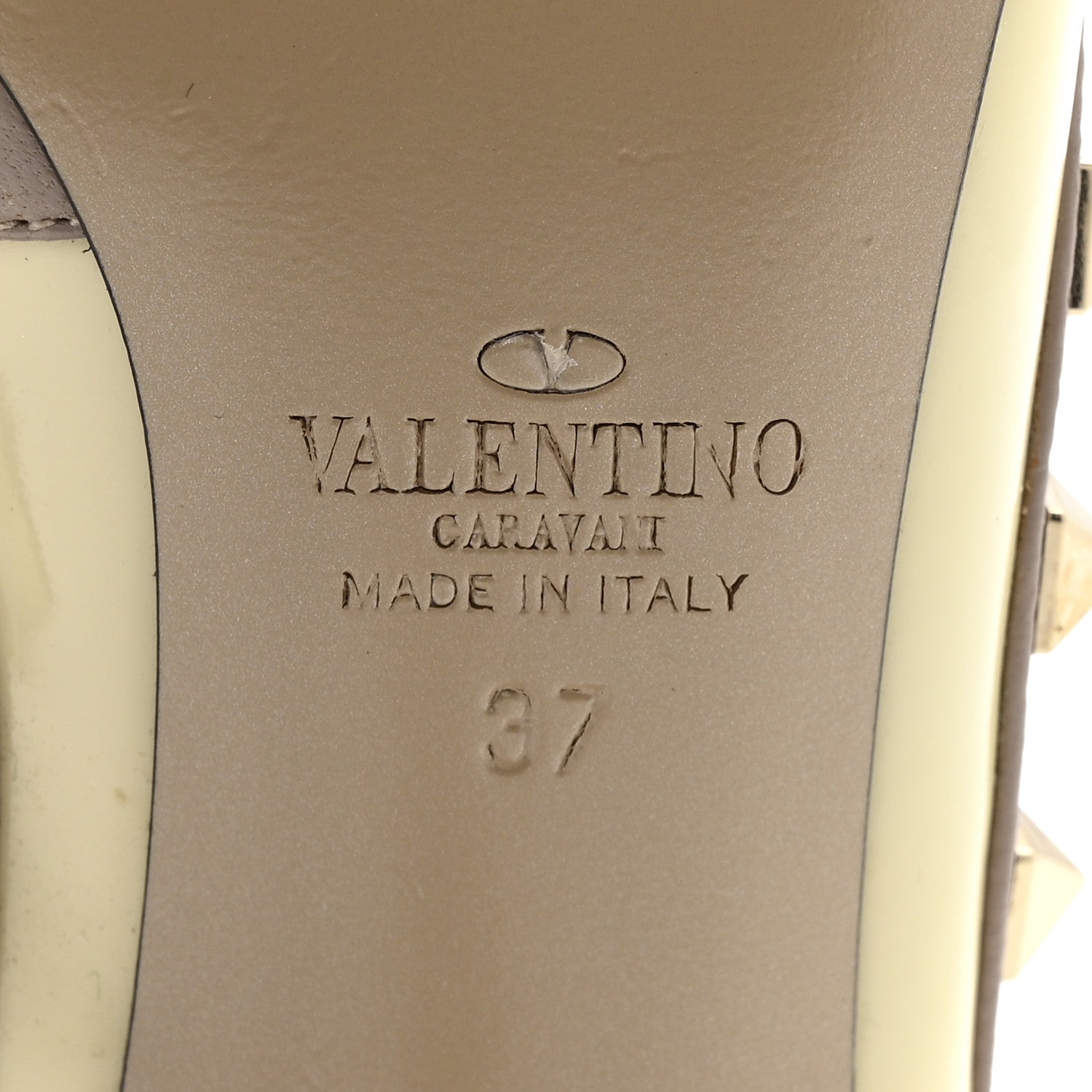 Valentino Garavani Patent Nappa Rockstud Ankle Strap 100mm Pumps 37 Light Ivory Poudre 8 of 10