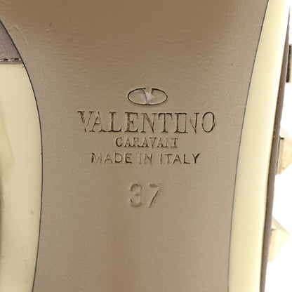 Valentino Garavani Patent Nappa Rockstud Ankle Strap 100mm Pumps 37 Light Ivory Poudre 8 of 10