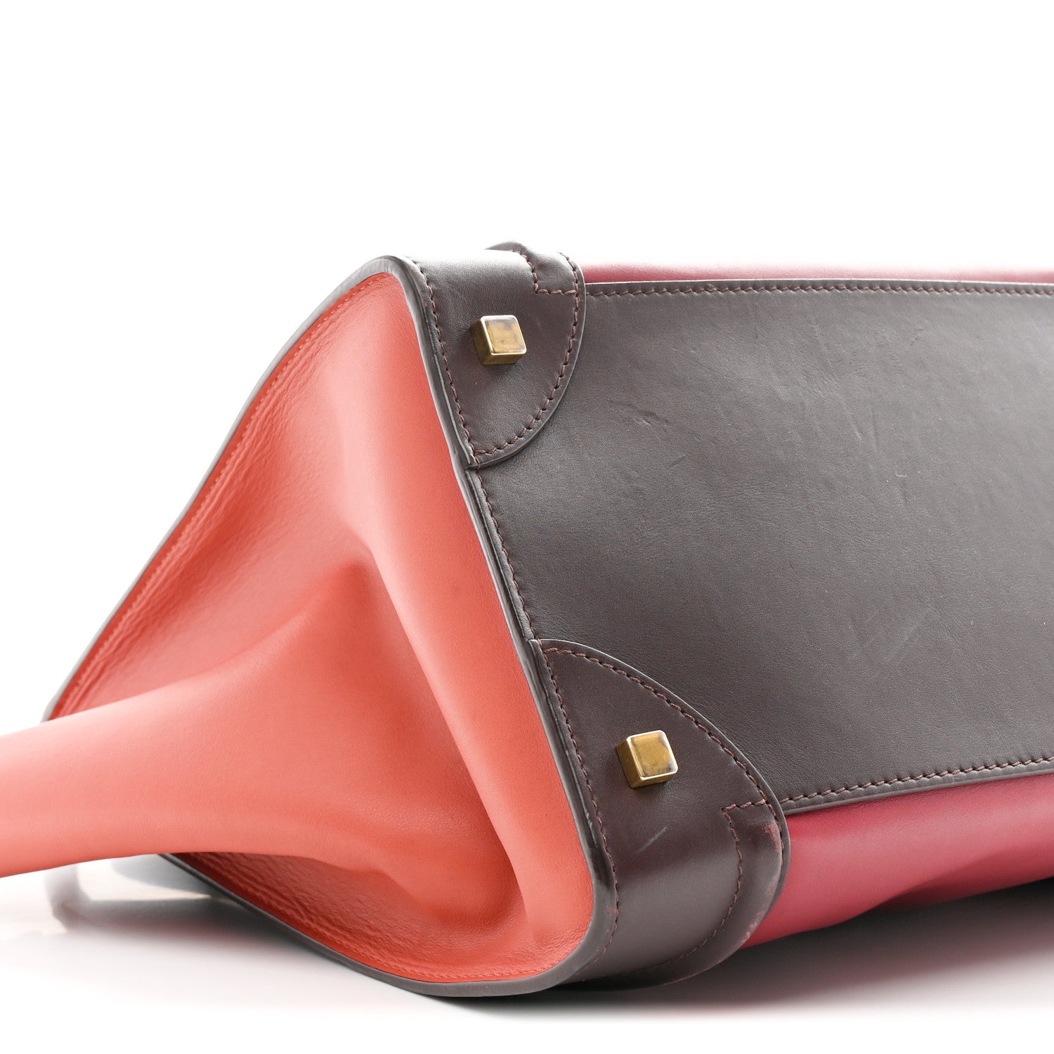 Celine Satin Calfskin Mini Tri-Color Luggage Blood 9 of 13