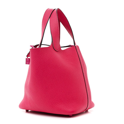Hermes Taurillon Clemence Monochrome Picotin Lock 18 PM Rose Mexico 2 of 11