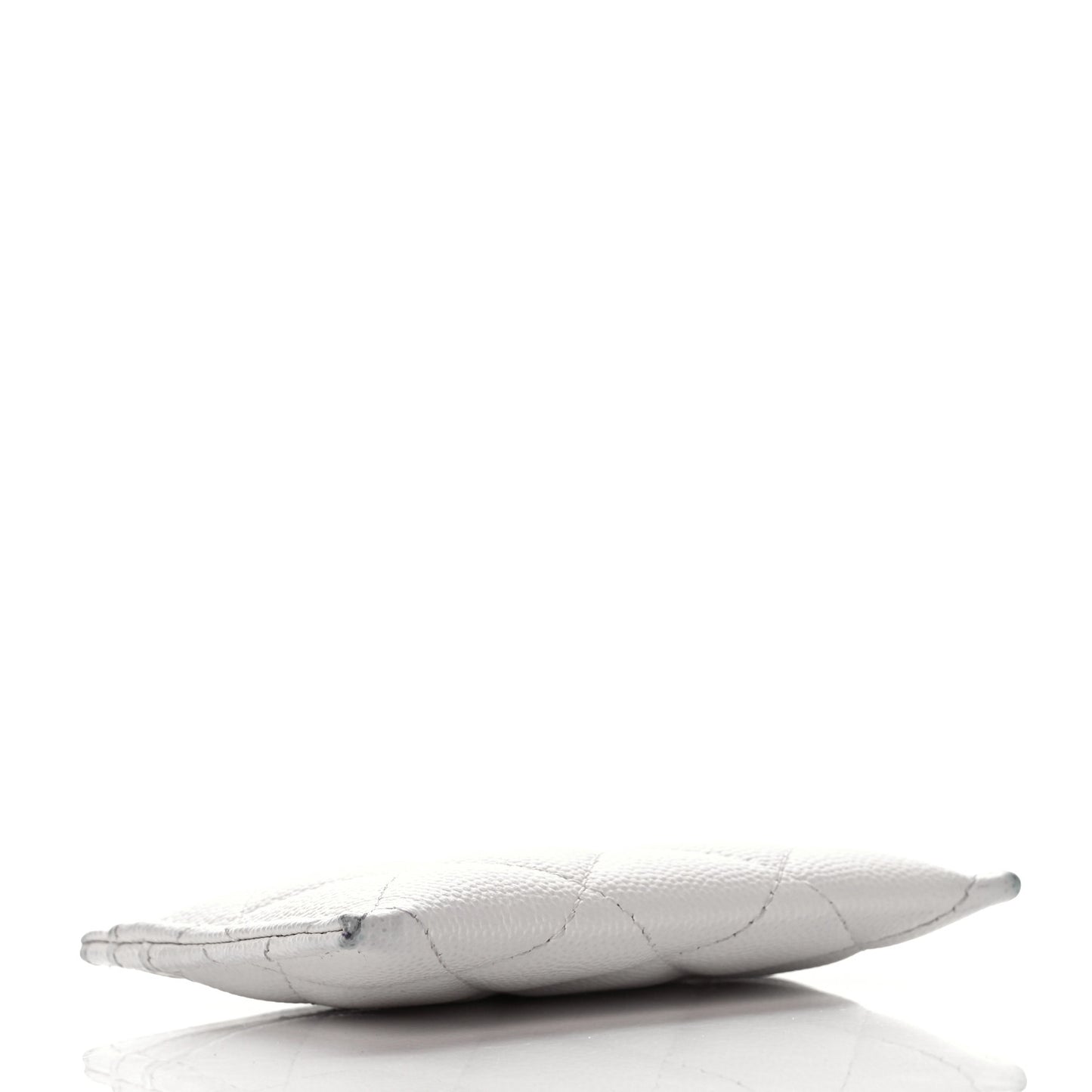Caviar Quilted Card Holder White