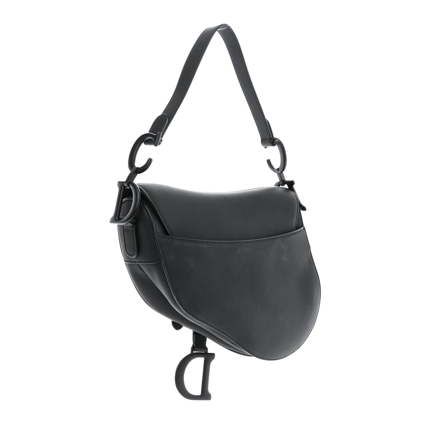 Ultra Matte Calfskin Saddle Bag Black