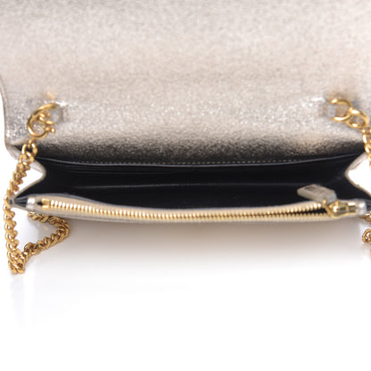 Saint Laurent Metallic Calfskin Kate Monogram Tassel Chain Wallet Gold 5 of 13