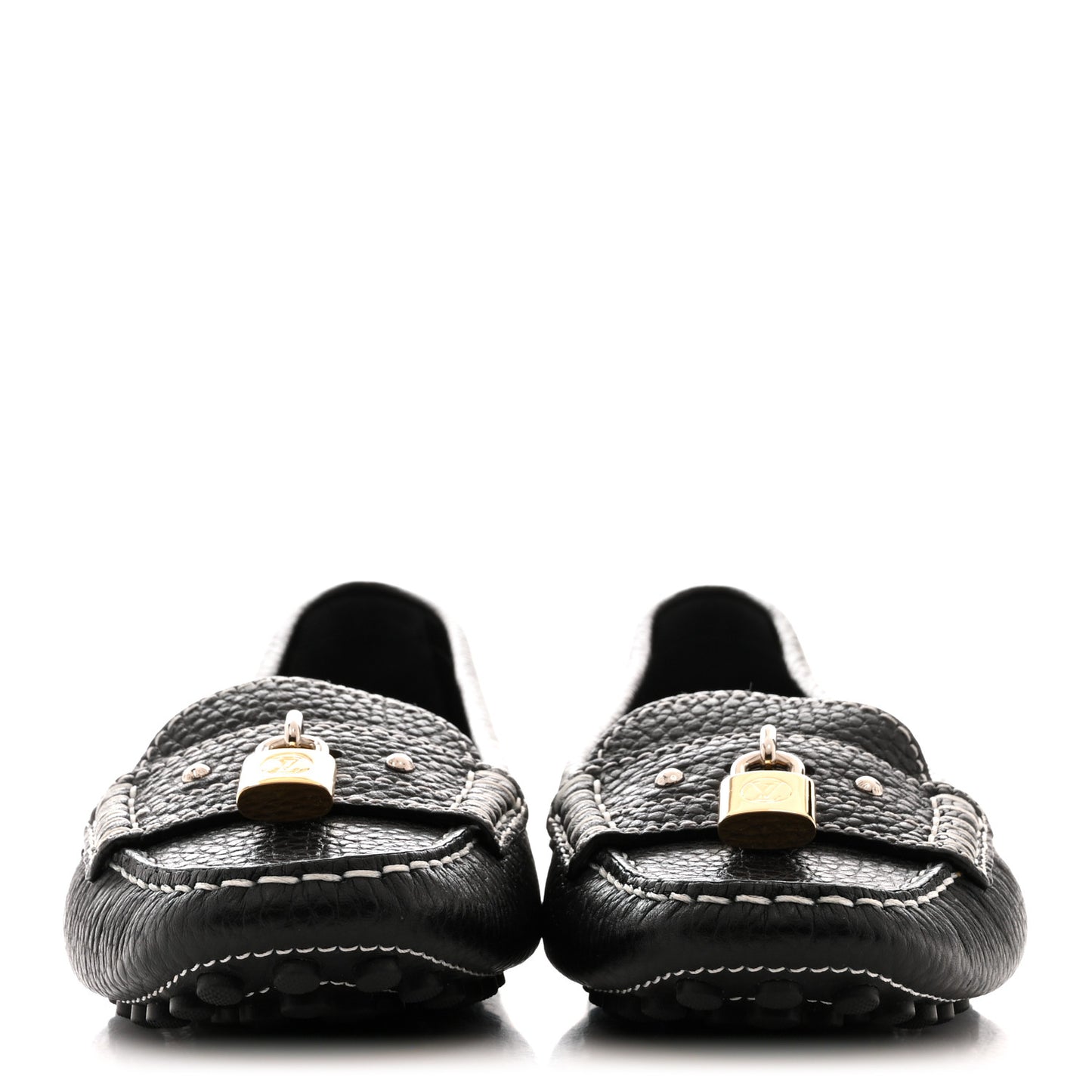 Calfskin Lock Mocassin Loafers 39 Black