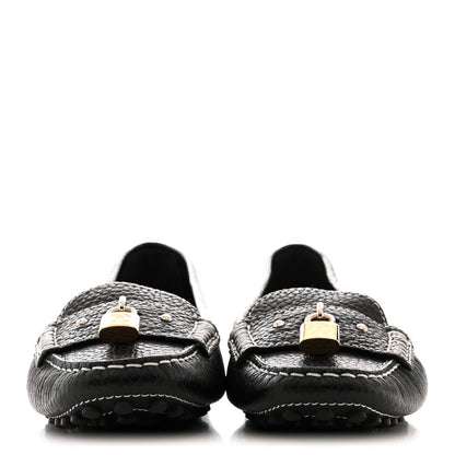 Louis Vuitton Calfskin Lock Mocassin Loafers 39 Black 3 of 10