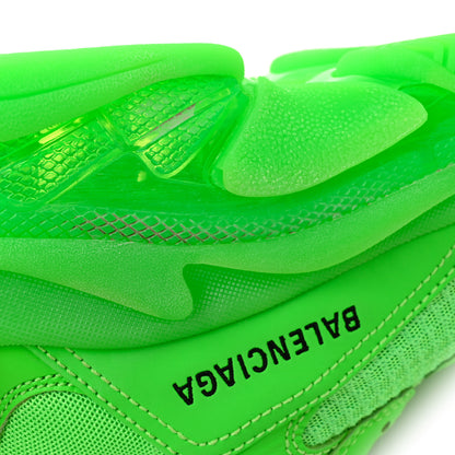 Balenciaga Fabric Mesh Clear Sole Womens Triple S Sneakers 37 Fluo Green 9 of 9