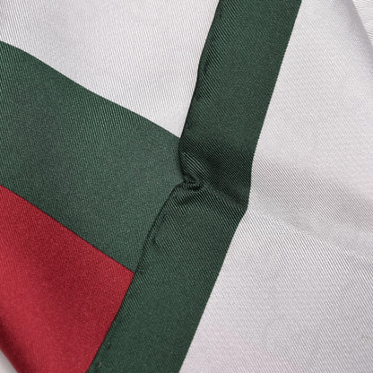 Gucci Silk Monogram Web Square Scarf White Green Red 4 of 5