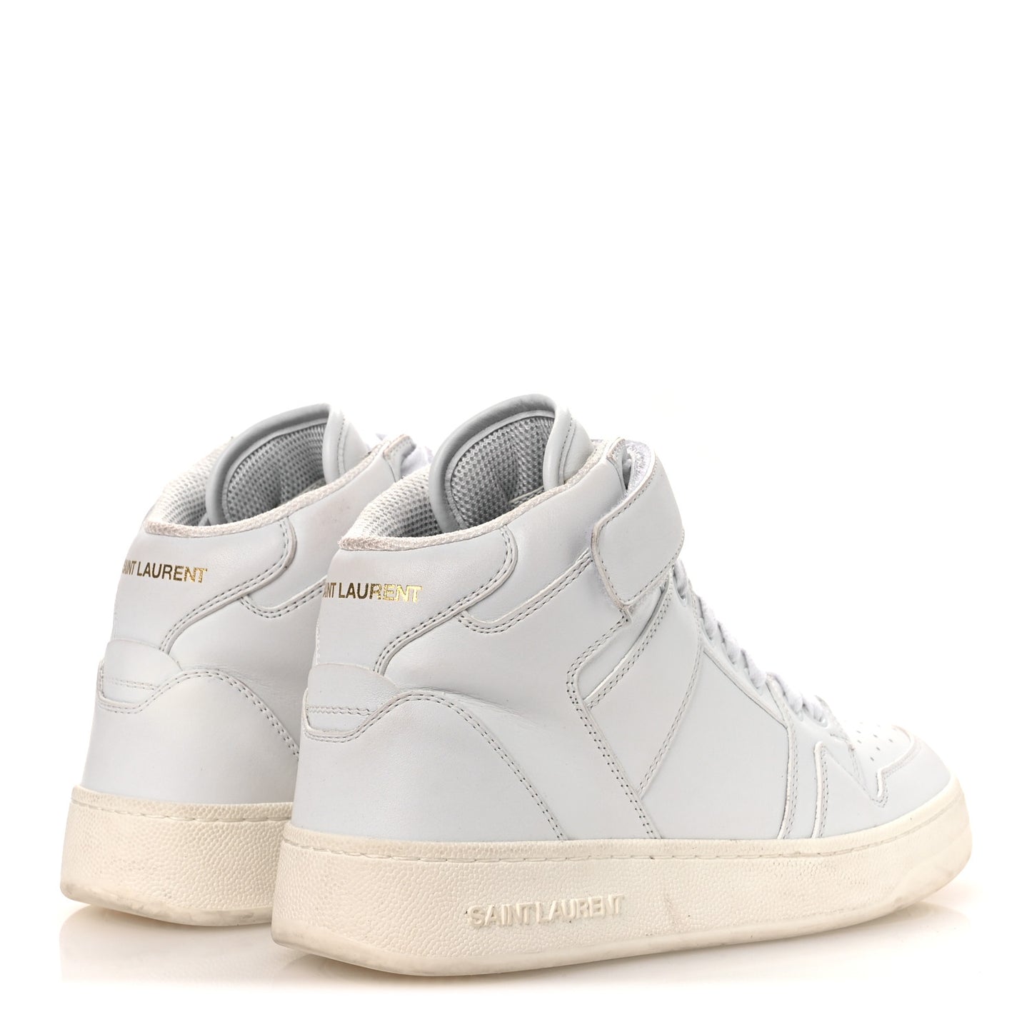Calfskin Lax Mid Top Sneakers 39 White