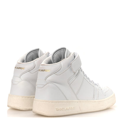 Saint Laurent Calfskin Lax Mid Top Sneakers 39 White 5 of 16