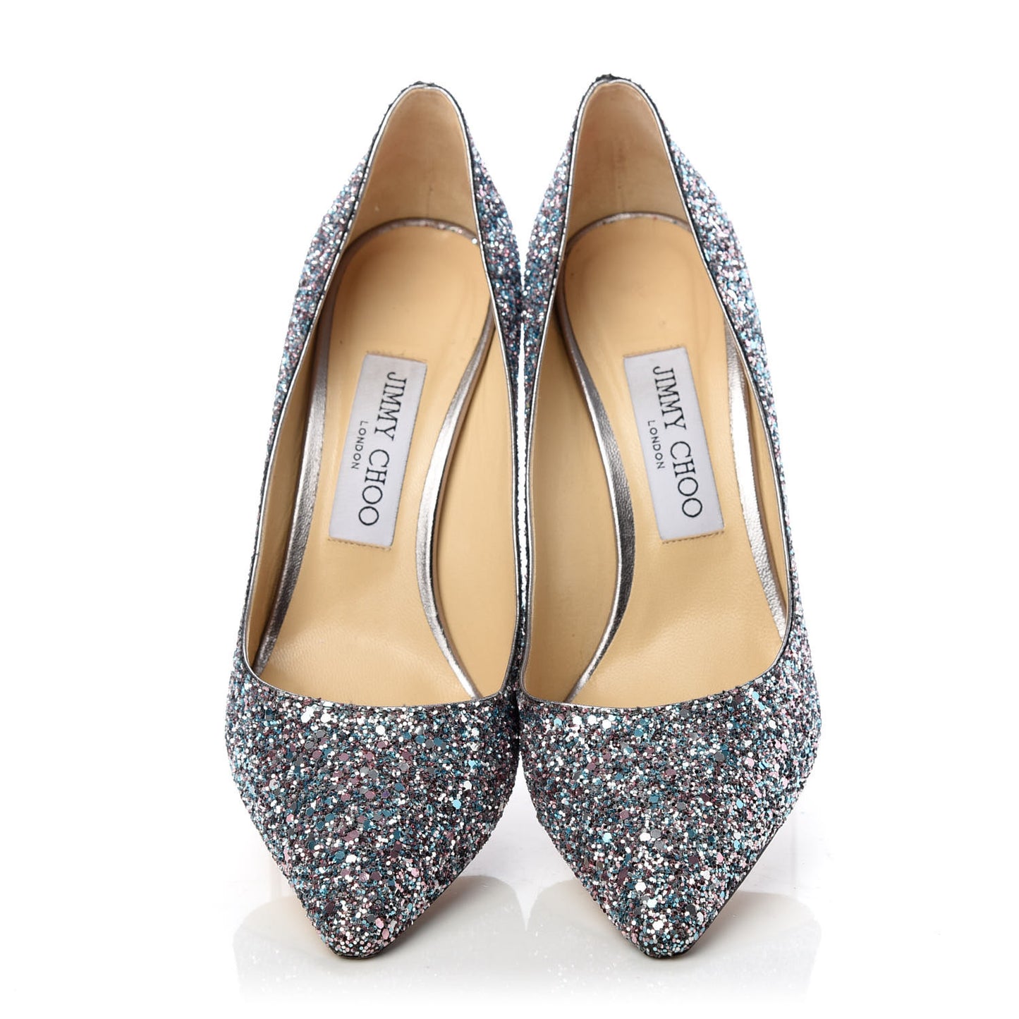 Glitter Pointy Toe Romy 85 Pumps 37.5 Bubblegum Mix