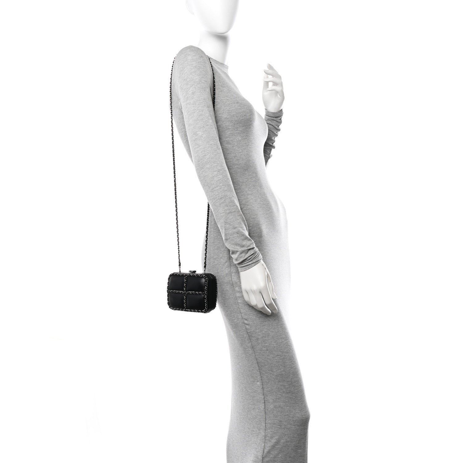 Chanel Lambskin Minaudiere Chain Clutch Black 2 of 11