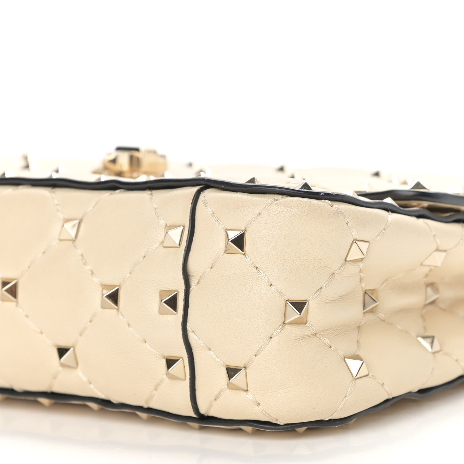 Valentino Garavani Nappa Small Rockstud Spike Shoulder Bag Light Ivory 9 of 16