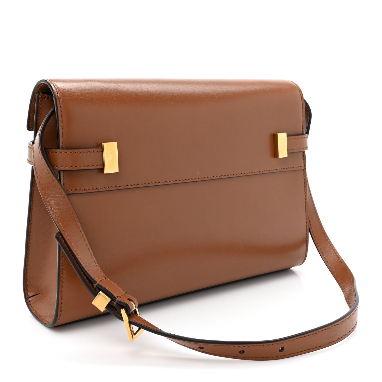 Smooth Calfskin Small Manhattan Shoulder Bag Cognac