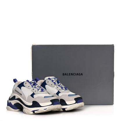 Balenciaga Mesh Nubuck Womens Triple S Sneakers 36 White Bleu Violet 11 of 11