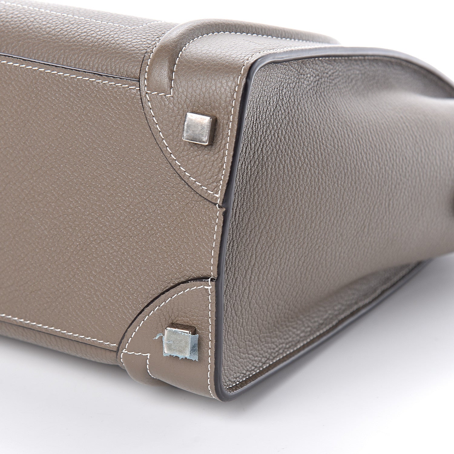 Celine Drummed Calfskin Micro Luggage Souris 8 of 9