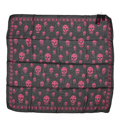 Alexander McQueen Silk Chiffon Skull Scarf Light Purple Black 1 of 3