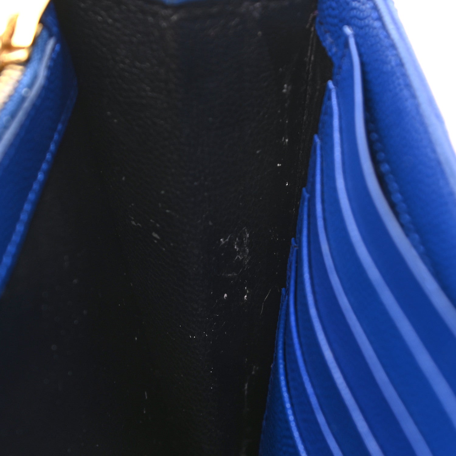 Saint Laurent Grain De Poudre Matelasse Chevron Monogram Chain Wallet Blue Majorelle 11 of 12