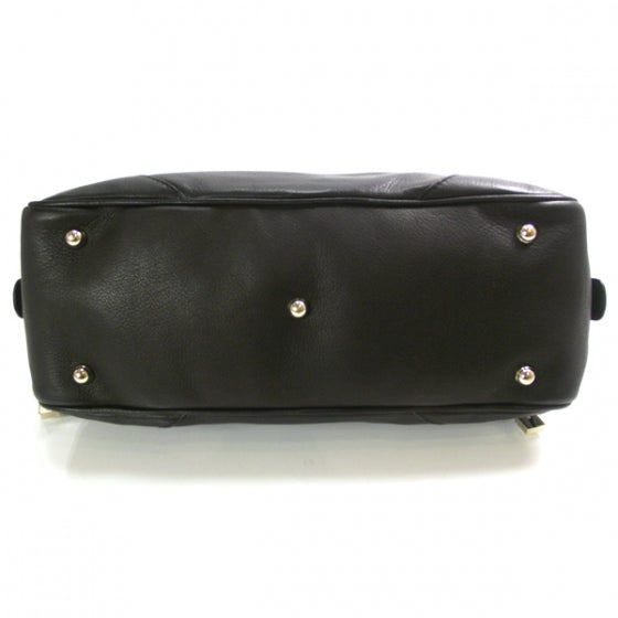 Leather Capri Satchel Black