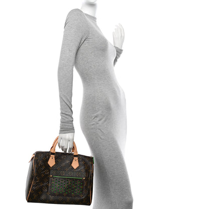 Louis Vuitton Monogram Perforated Speedy 30 Green 2 of 13