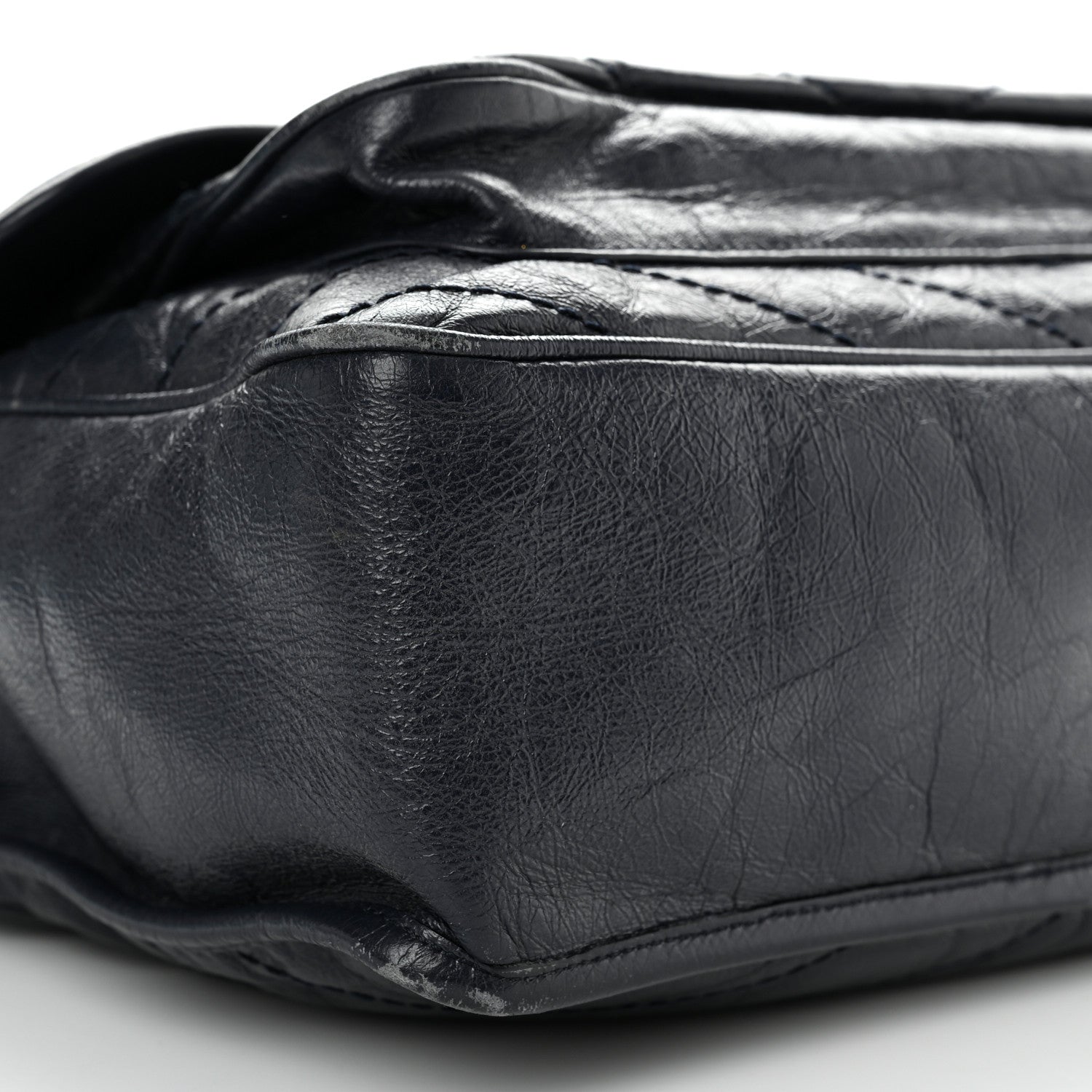 Saint Laurent Crinkled Calfskin Matelasse Monogram Large Niki Chain Satchel Deep Marine 9 of 16