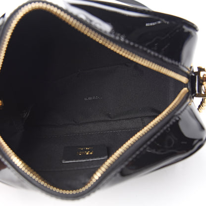 Fendi Vitello Vernice Mou Karligraphy Embossed Camera Case Black 5 of 10