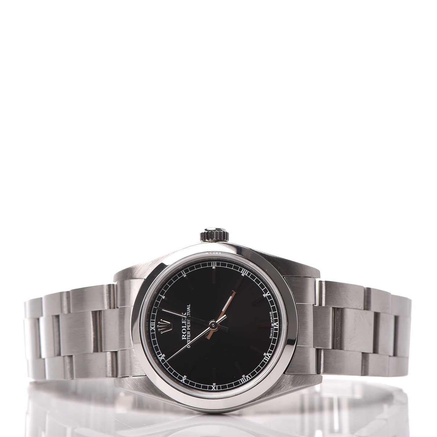 Stainless Steel 31mm Oyster Perpetual Watch Black 77080