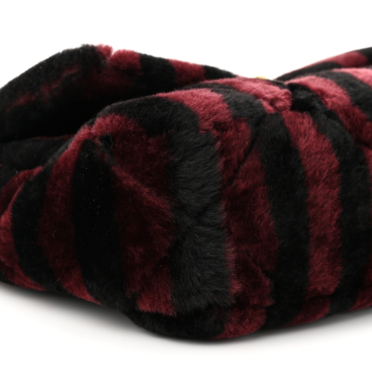 Chanel Shearling Striped Medium Chanel 19 Flap Red Black 9 of 11