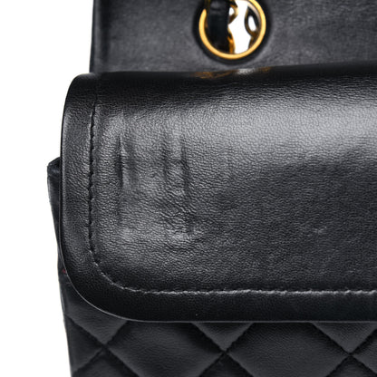 Chanel Lambskin Quilted Medium Double Flap Black 6 of 8
