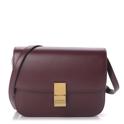 Celine Box Calfskin Medium Classic Box Flap Bag Burgundy 1 of 9