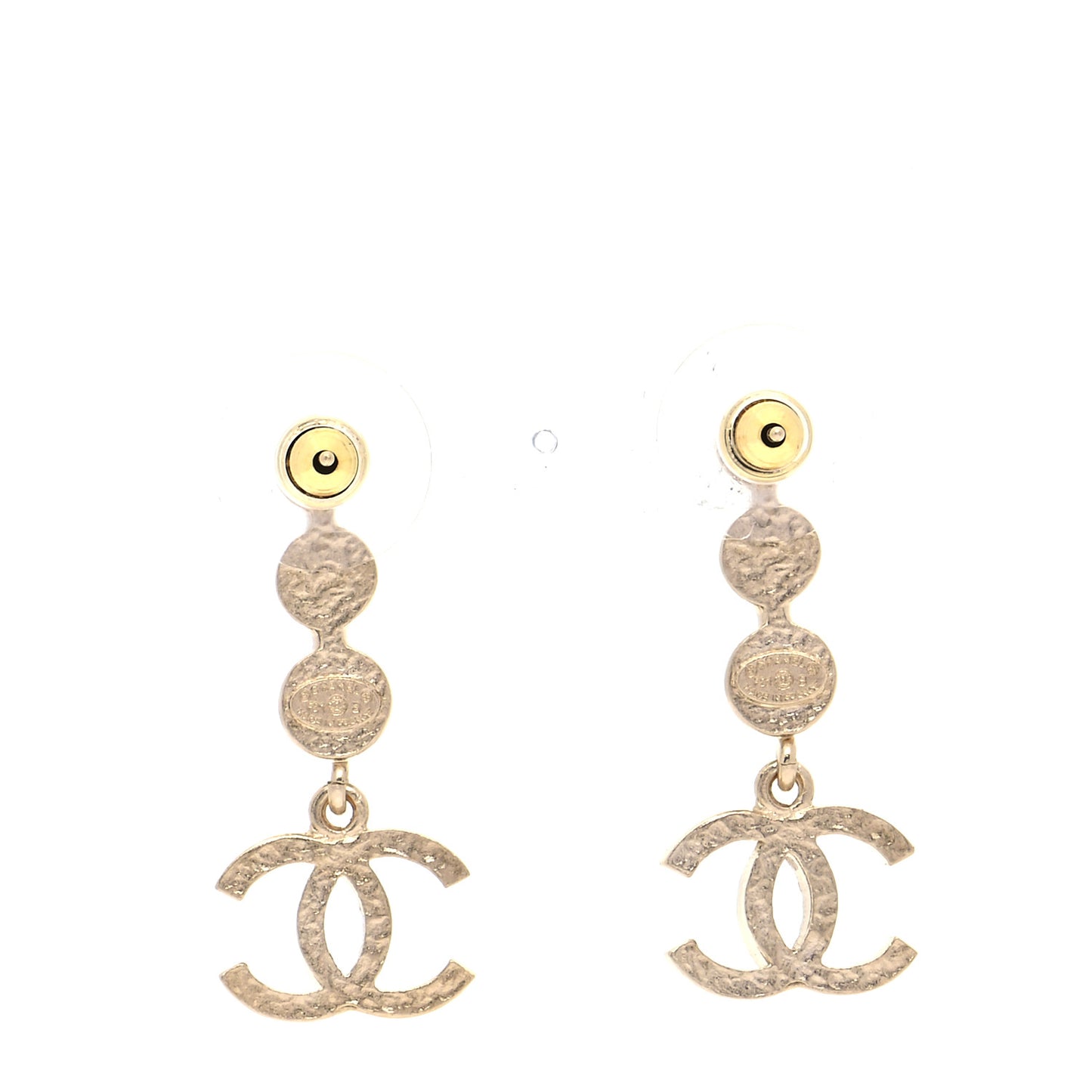 Crystal CC Drop Earrings Gold