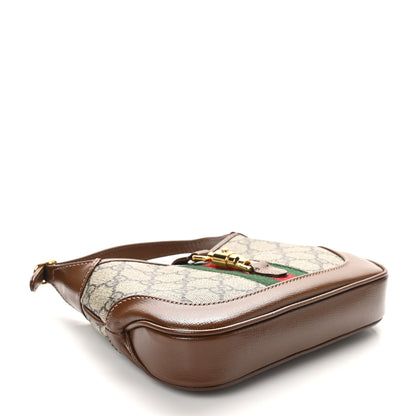 Gucci GG Supreme Monogram Azalea Calfskin Web Mini Jackie 1961 Hobo Beige Ebony Brown Sugar 4 of 9