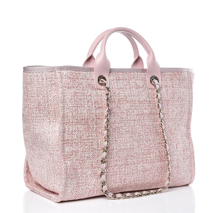Chanel Canvas Large Deauville Tote Pink 3 of 10